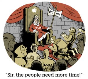 Comic: "Sir, the people need more time!"